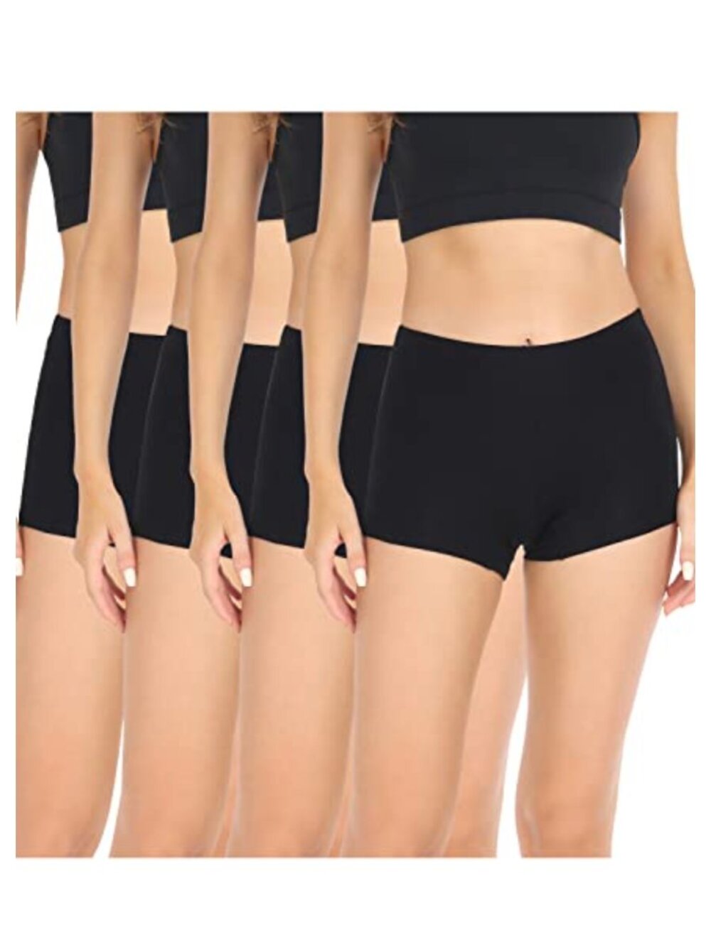 Women's Cotton Boxer Briefs Boyshort Panties Under Dress 4 Pack